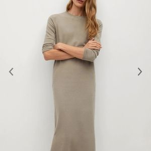 Mango Tan Sweater Dress in Size S. Dupe for Aritzia Cyprie Dress in Tan